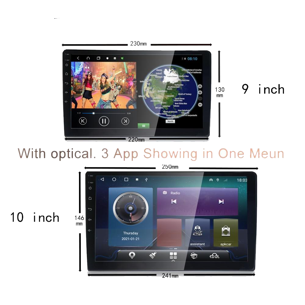 CAR TABLET 10 POLLICI ANDROID 2021+ RETROCAMERA CON LED